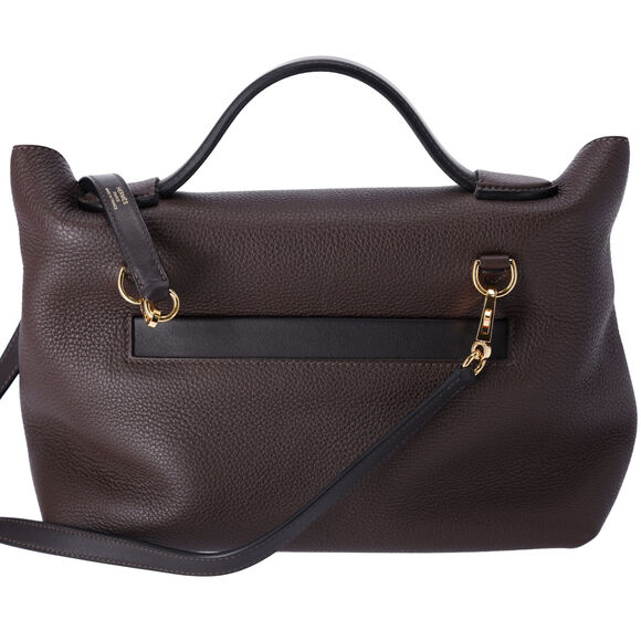 HERMES Togo Swift 24/24 29 Chocolate Ebene Brown Black Shoulder Bag - Picture 7 of 12